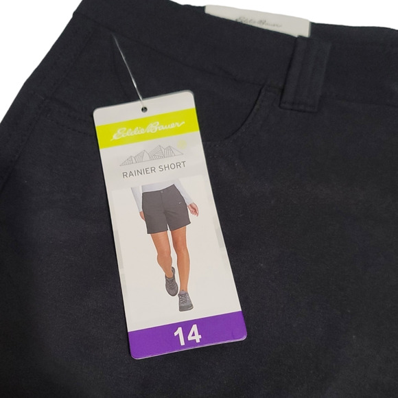 Eddie Bauer Black Athleisure Rainer Shorts Size 14 - Picture 3 of 11